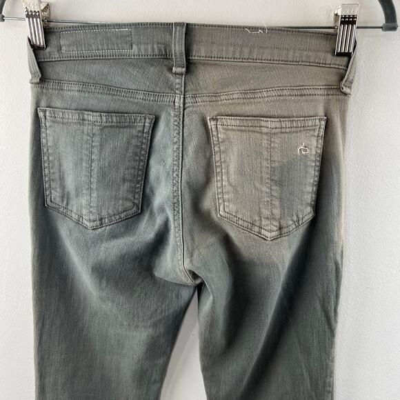Rag & Bone The Skinny Distressed Sage Jeans Gray Cotton Blend Size 25 FLAW - Picture 7 of 10